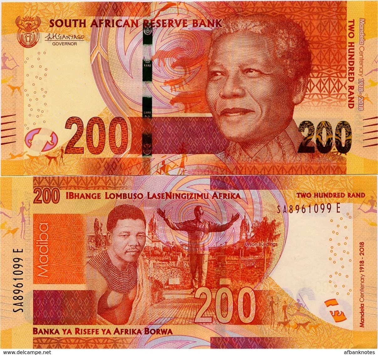 SOUTH AFRICA       Set 10-20-50-100-200 Rand      Comm.      P-New       ND (2018)       UNC - Suráfrica