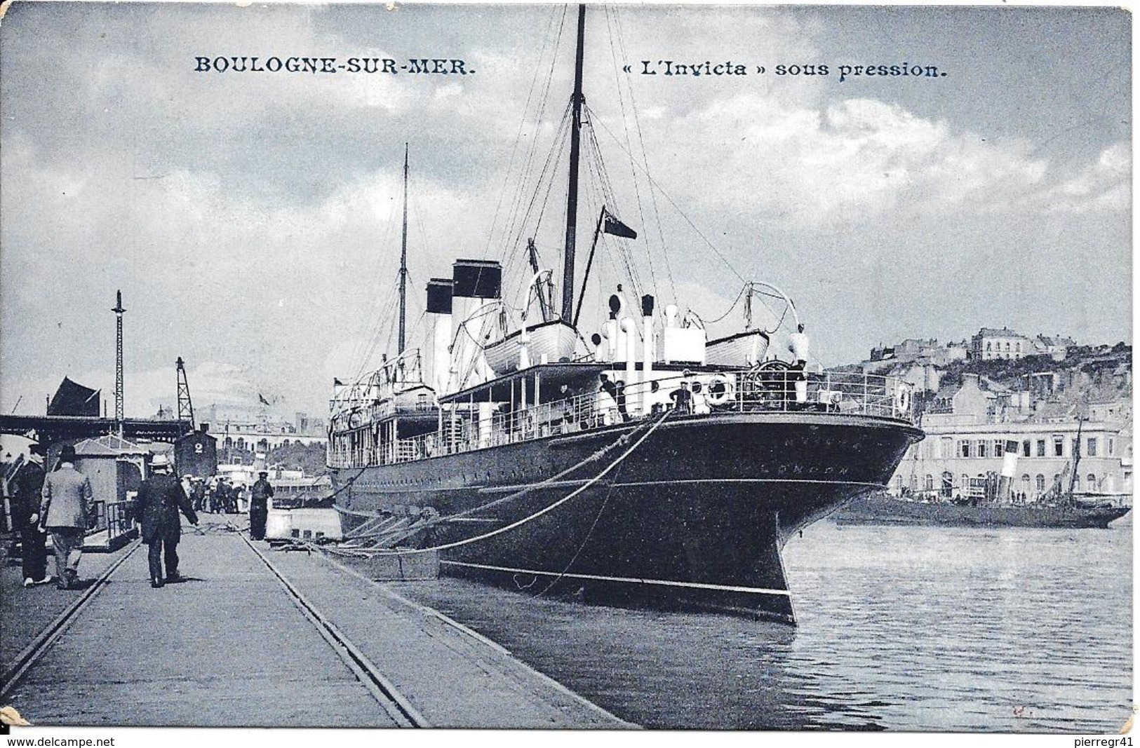 CPA-1920-62-BOULOGNE--PORT- Le Ferry INVICTA Sous Préssion-TBERARE - Ferries