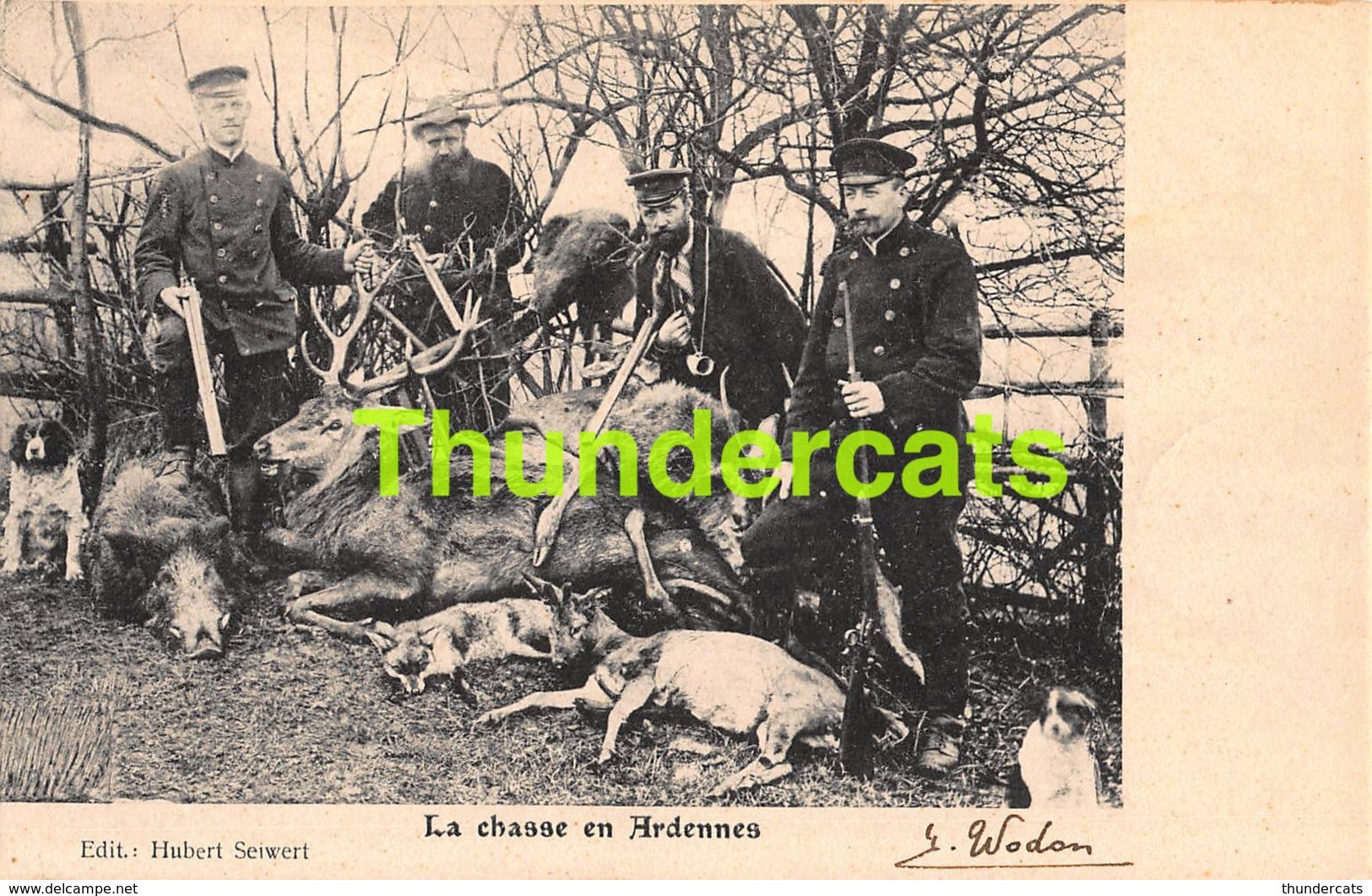 CPA LA CHASSE EN ARDENNES HUBERT SEIWERT SANGLIER CERF HUNT HUNTING - Altri & Non Classificati