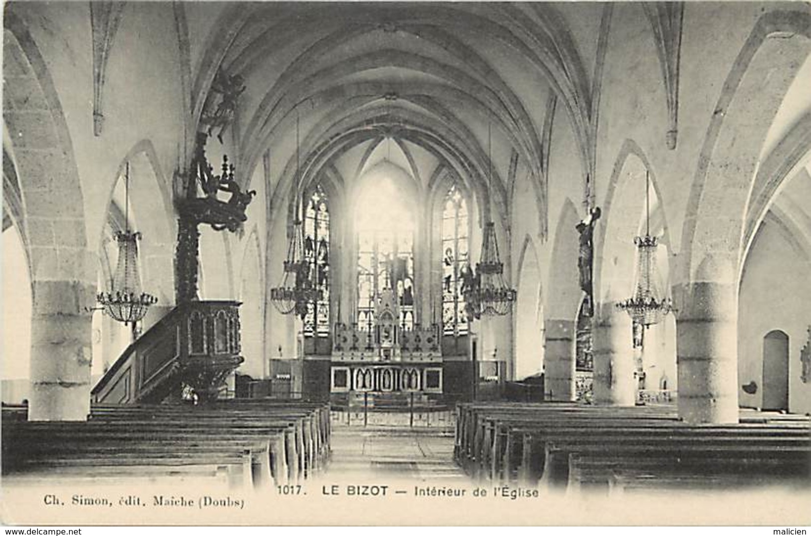 - Doubs -ref-A848- Le Bizot - Interieur De L Eglise -  Carte Bon Etat - - Autres & Non Classés