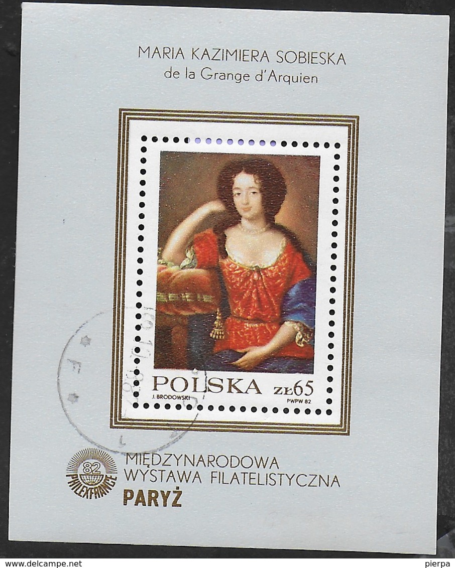 POLONIA - PHILEXFRANCE 1982 -  FOGLIETTO USATO -  (YVERT BF 96 - MICHEL BL 88) - Esposizioni Filateliche