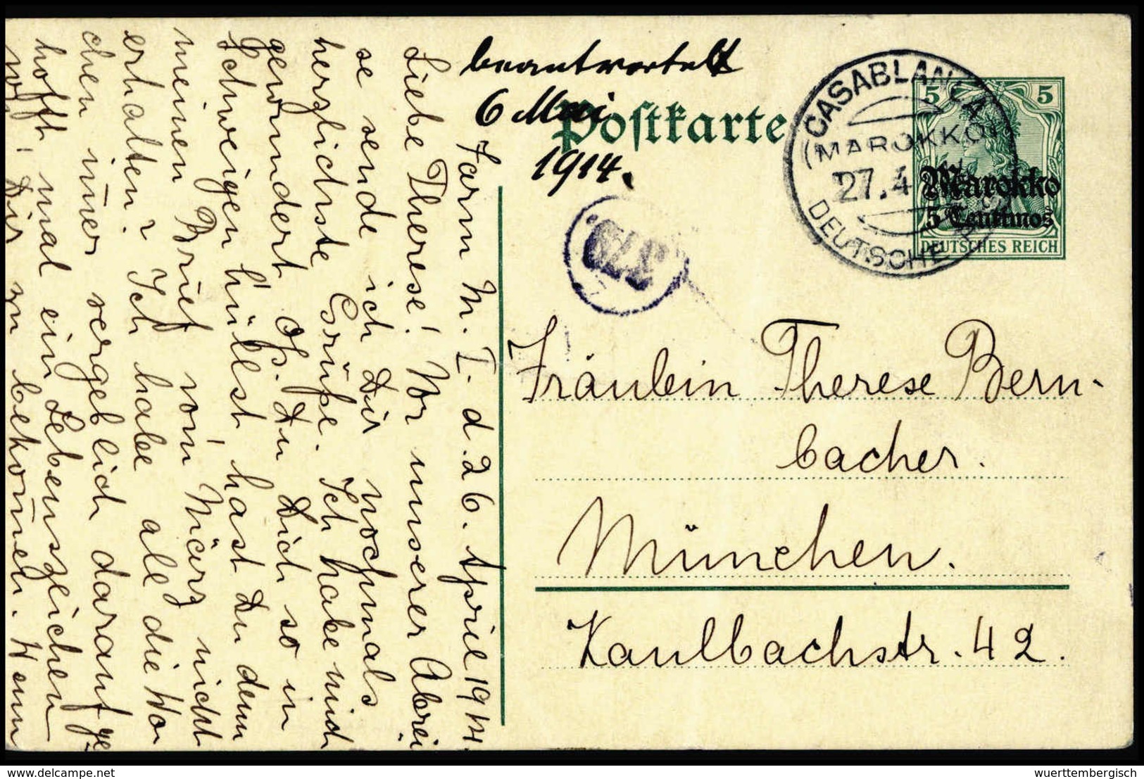 Beleg Deutsche Auslandspost Marokko - Other & Unclassified