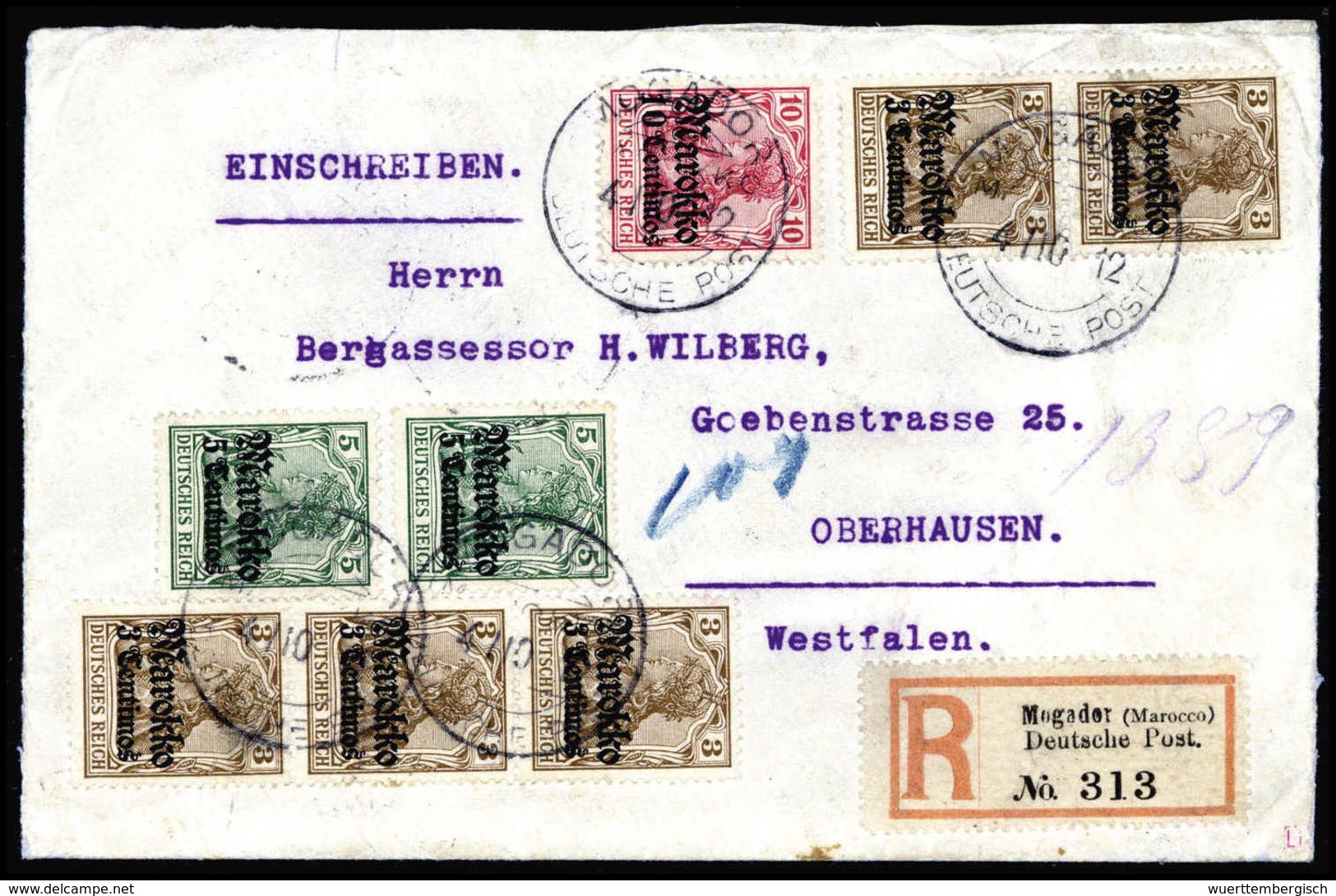 Beleg Deutsche Auslandspost Marokko - Sonstige & Ohne Zuordnung