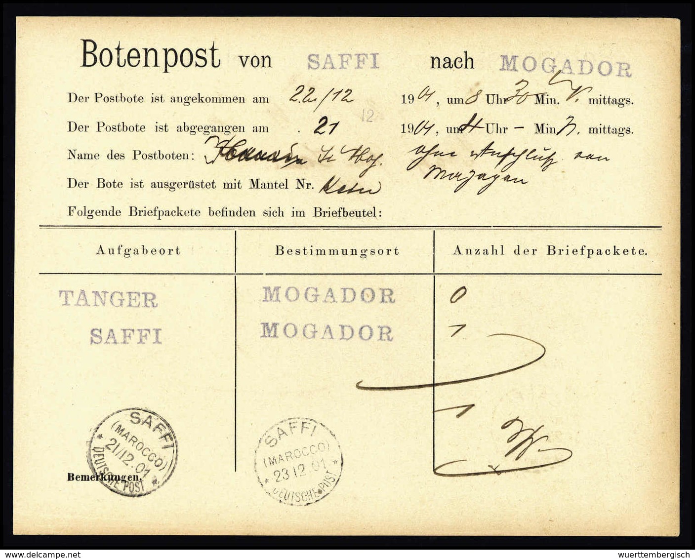 Beleg Deutsche Auslandspost Marokko - Sonstige & Ohne Zuordnung