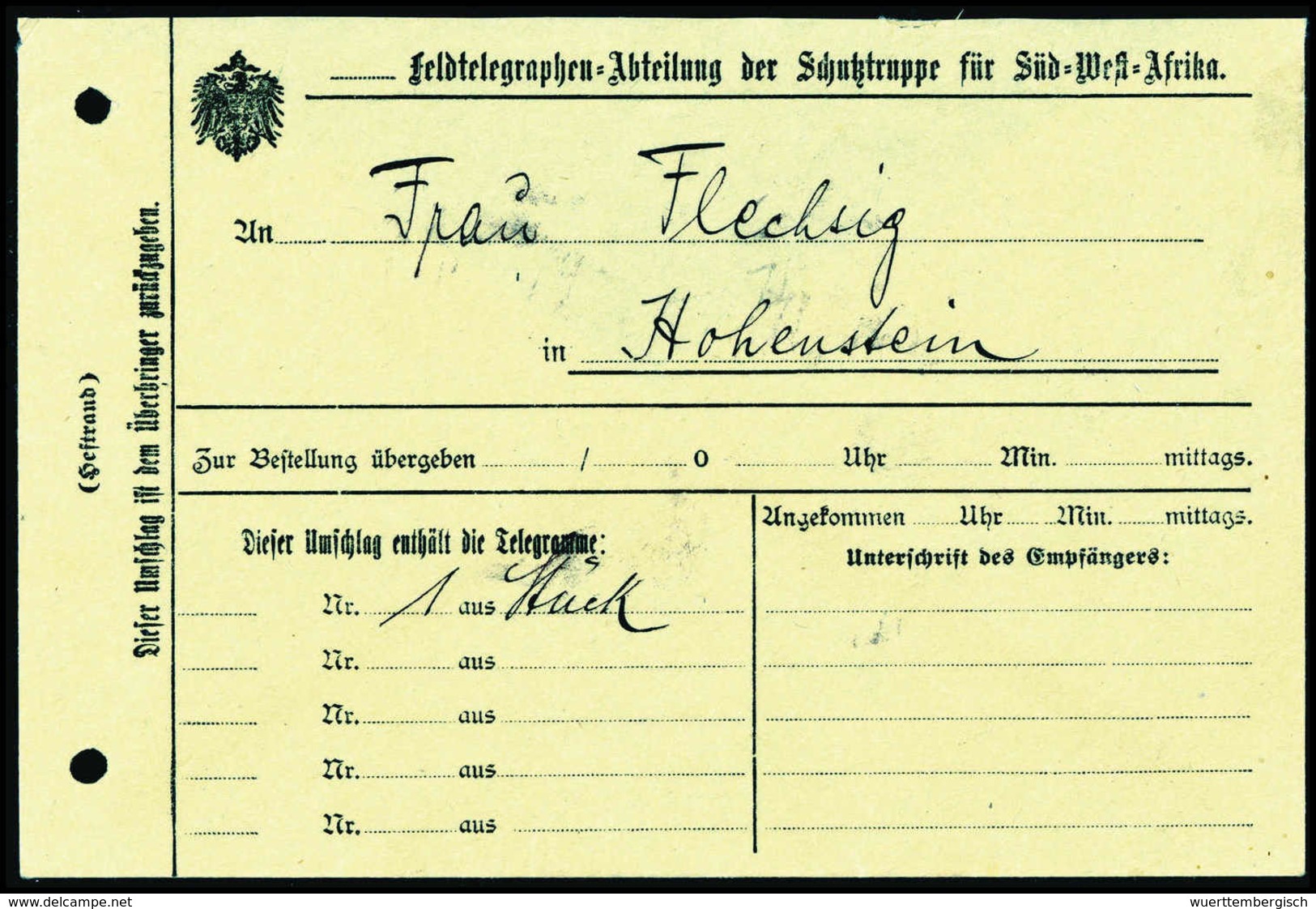 Beleg Deutsche Kolonien Deutsch Südwestafrika Kriegspost - Andere & Zonder Classificatie