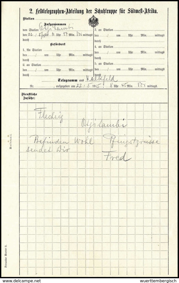 Beleg Deutsche Kolonien Deutsch Südwestafrika Kriegspost - Autres & Non Classés