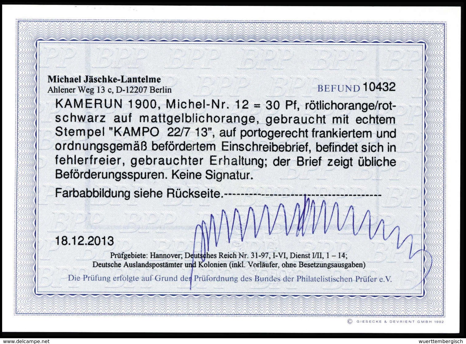 Beleg Deutsche Kolonien Kamerun - Sonstige & Ohne Zuordnung