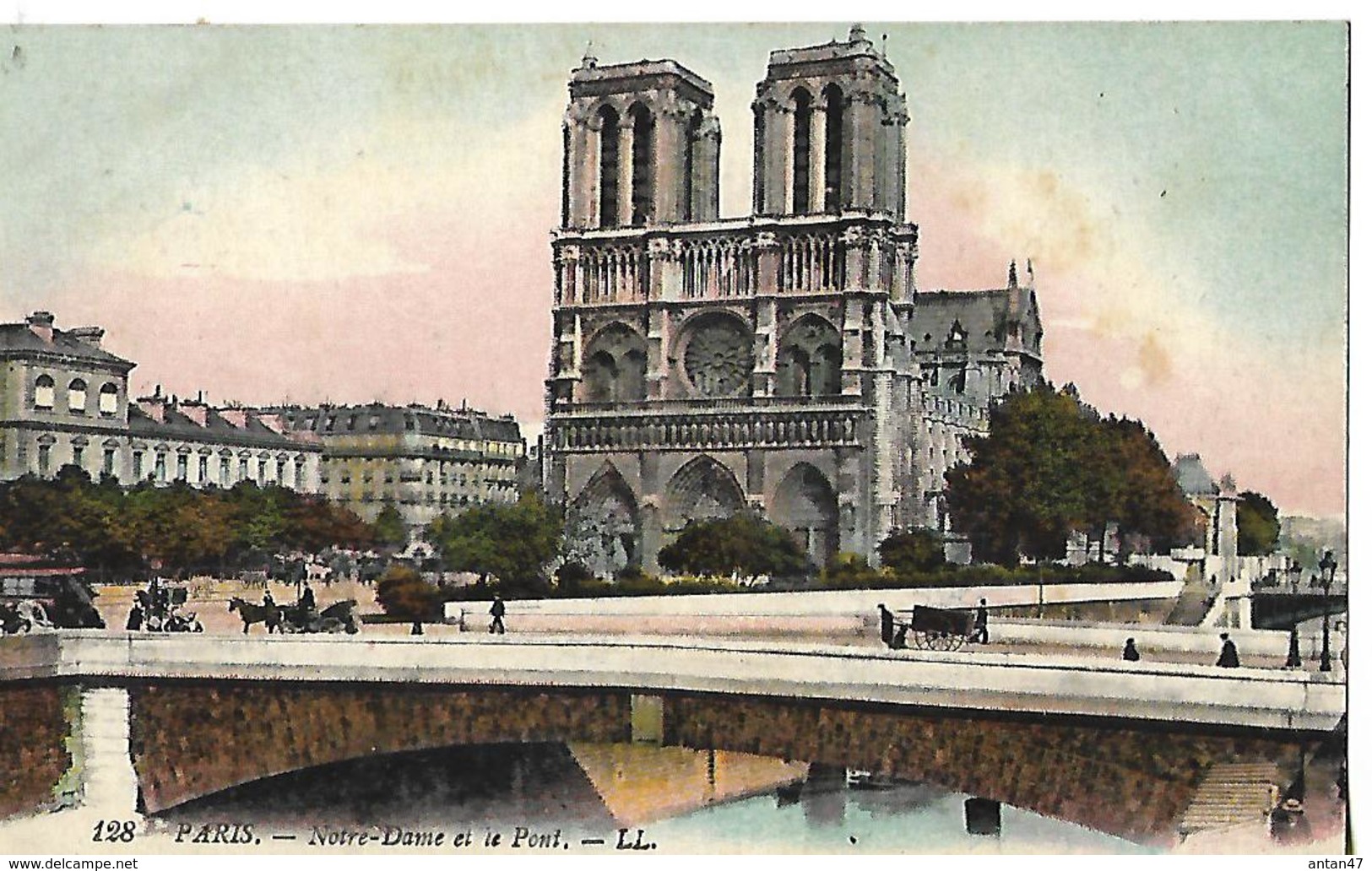 CPA Animée 1908  75 PARIS /  NOTRE-DAME  Et Le Pont - Notre Dame De Paris