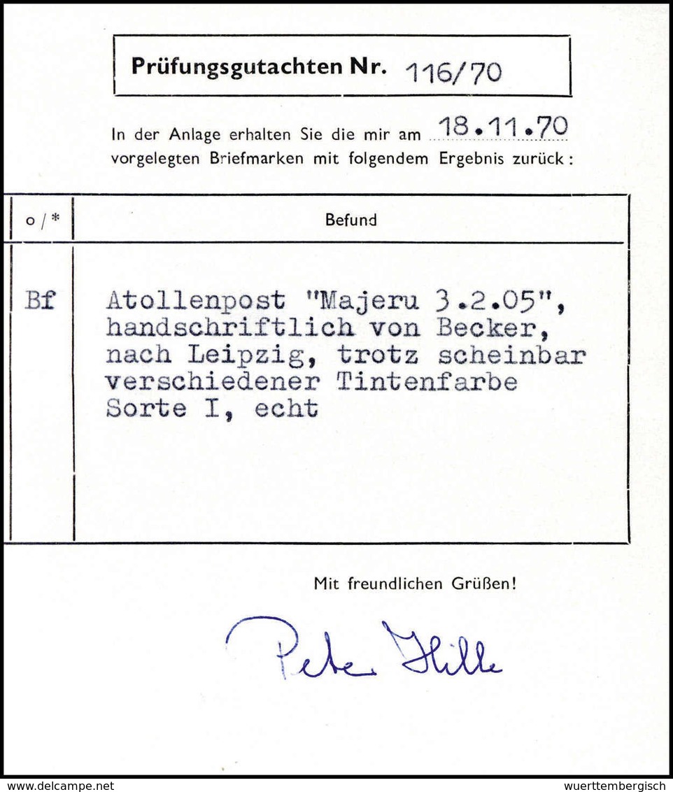 Beleg Deutsche Kolonien Marshall Inseln - Autres & Non Classés