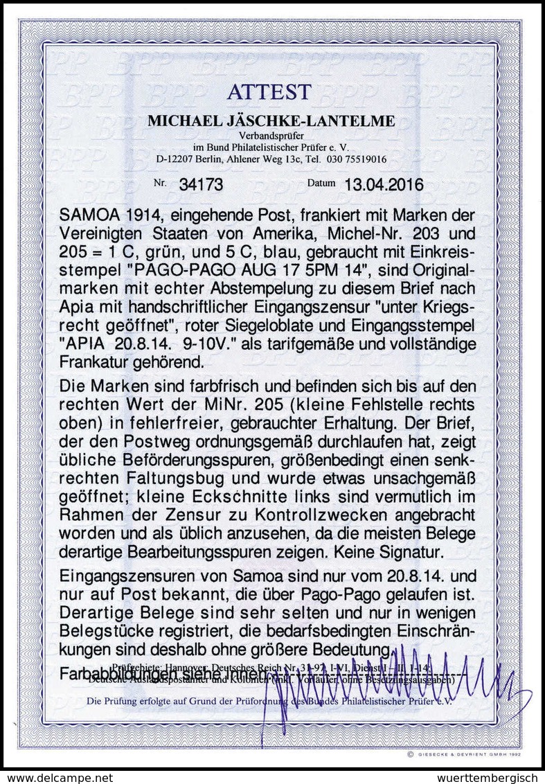 Beleg Deutsche Kolonien Samoa Kriegspost - Sonstige & Ohne Zuordnung