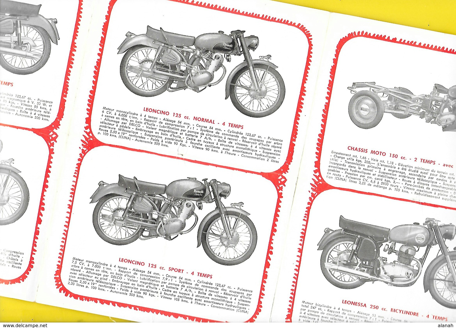 Catalogue 1958 Motos "BENELLI" 6 Pages Format A5 Plié - Motor Bikes