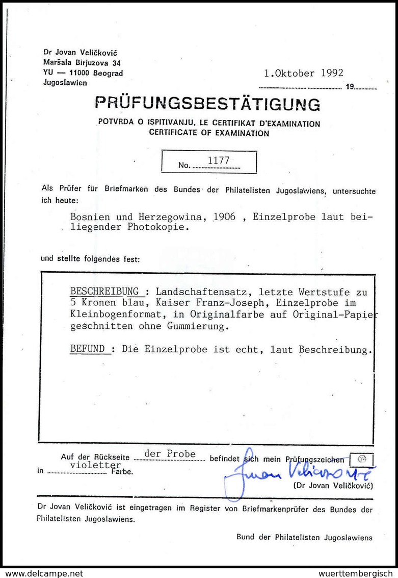 O. Gummi Bosnien Und Herzegowina (Österr.) - Andere & Zonder Classificatie