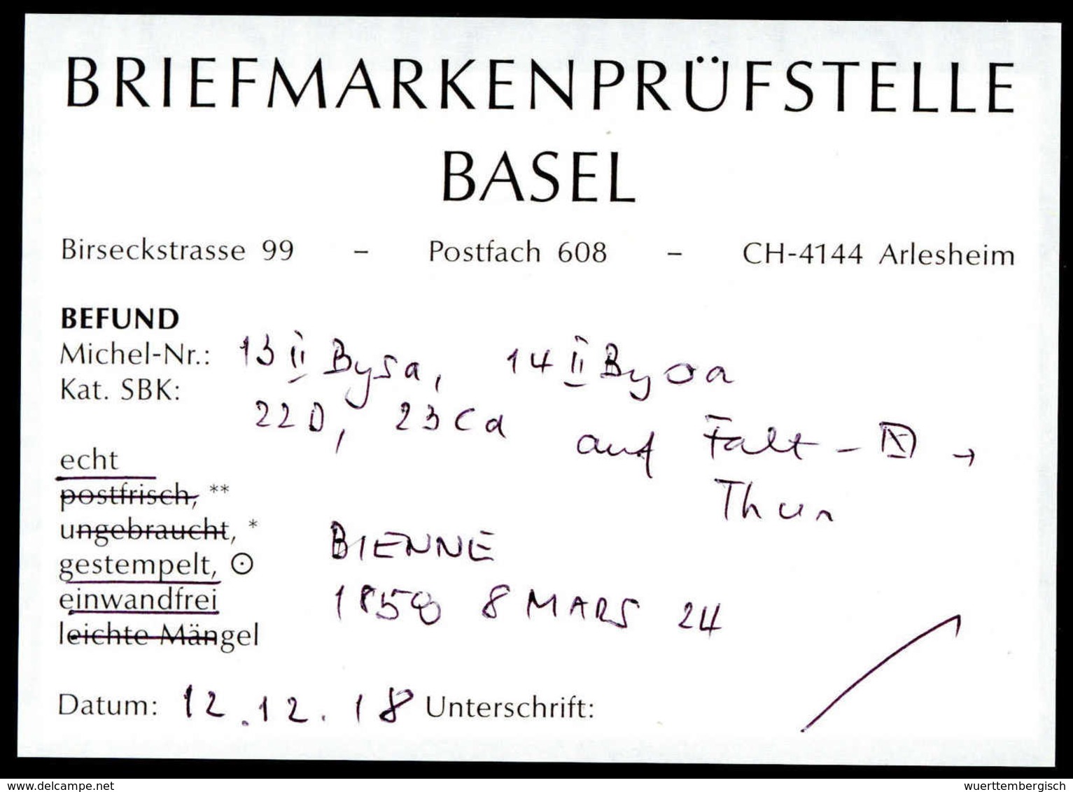 Beleg Schweiz - Sonstige & Ohne Zuordnung