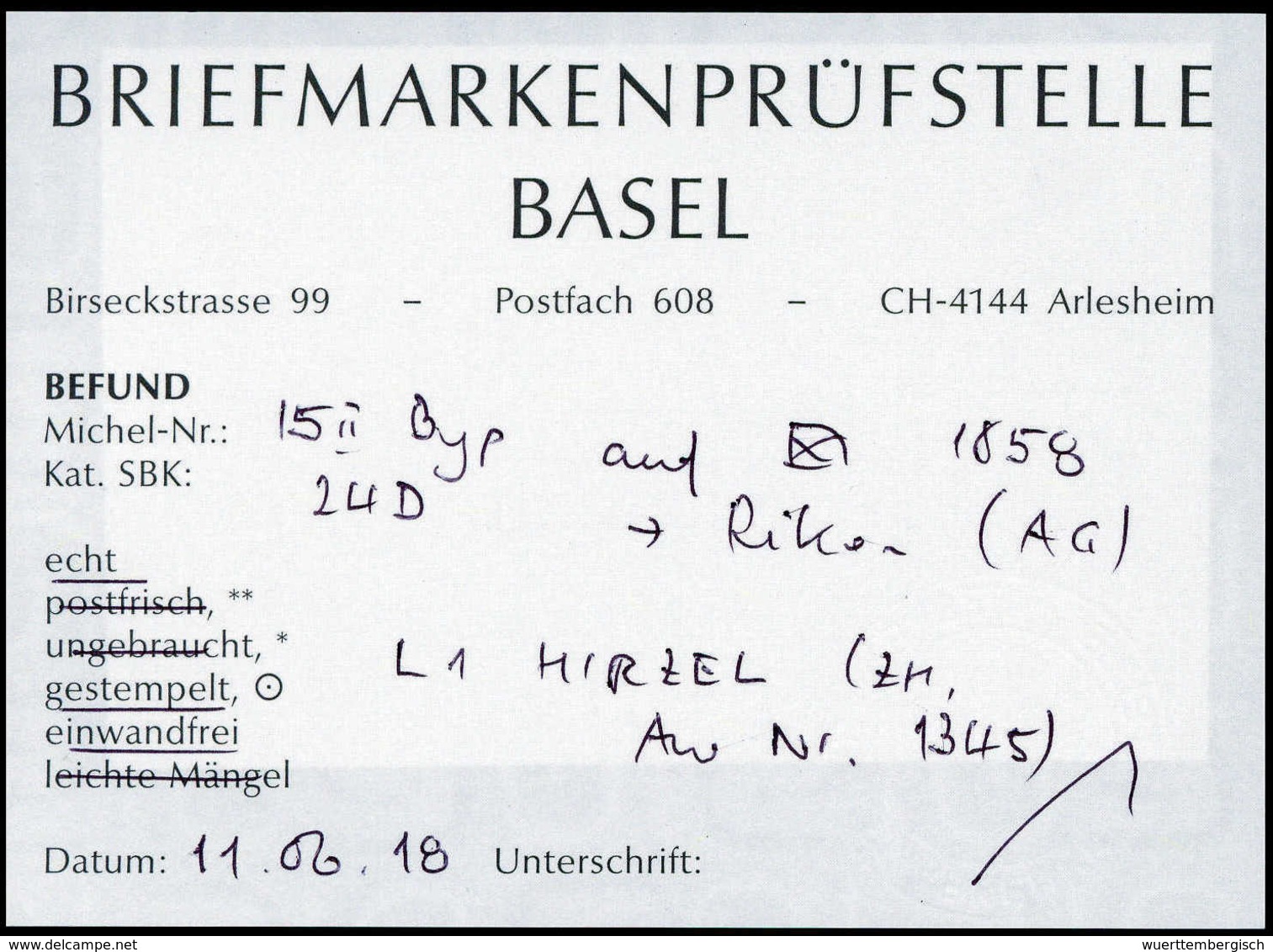 Beleg Schweiz - Andere & Zonder Classificatie