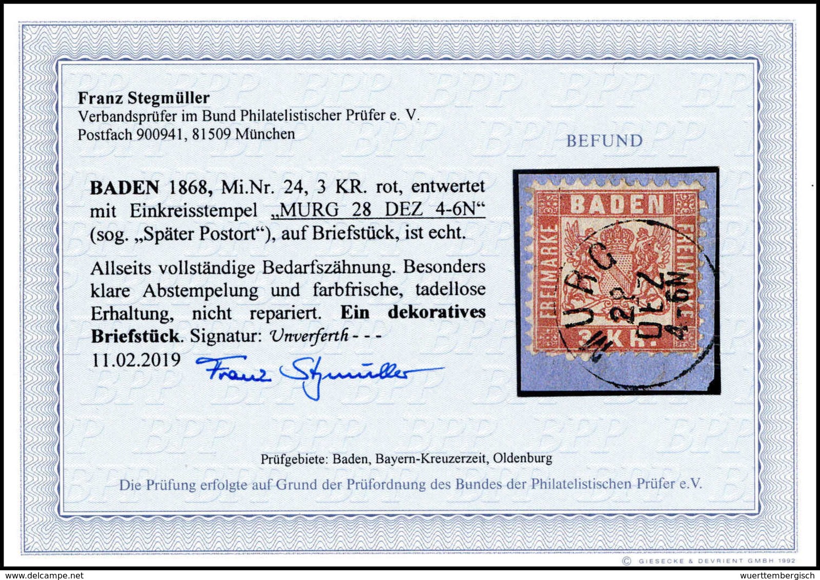 Briefst. Altdeutschland Baden Späte Postorte - Sonstige & Ohne Zuordnung