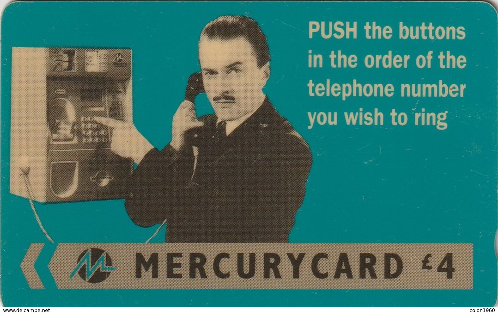 REINO UNIDO. MERCURY. Harry Enfield - Push. 20MERD. MER186. (009) - Mercury Communications & Paytelco