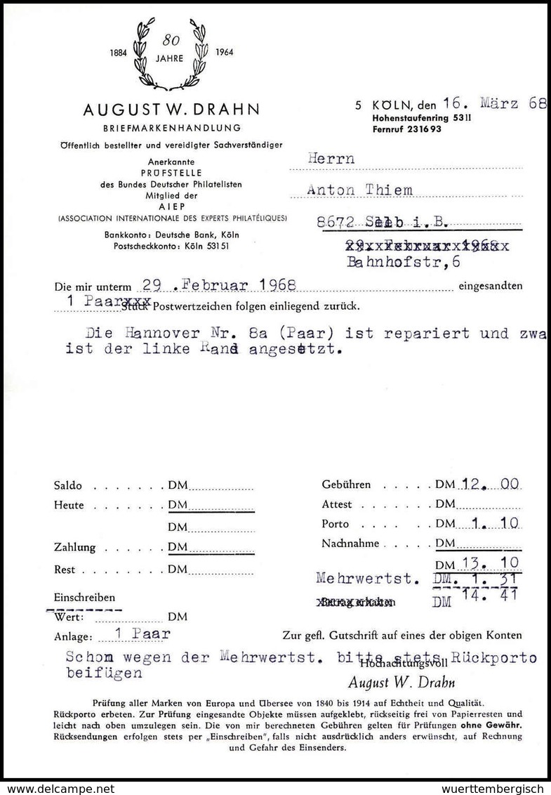 Gest. Altdeutschland Hannover - Andere & Zonder Classificatie