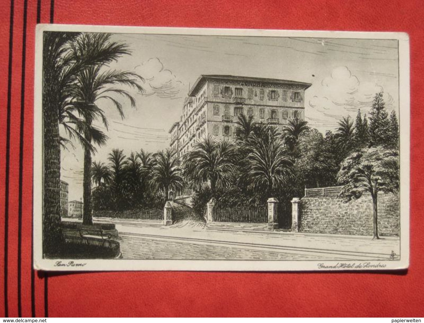 Sanremo (Imperia)  - Künstlerkarte Grand Hotel De Londres - San Remo