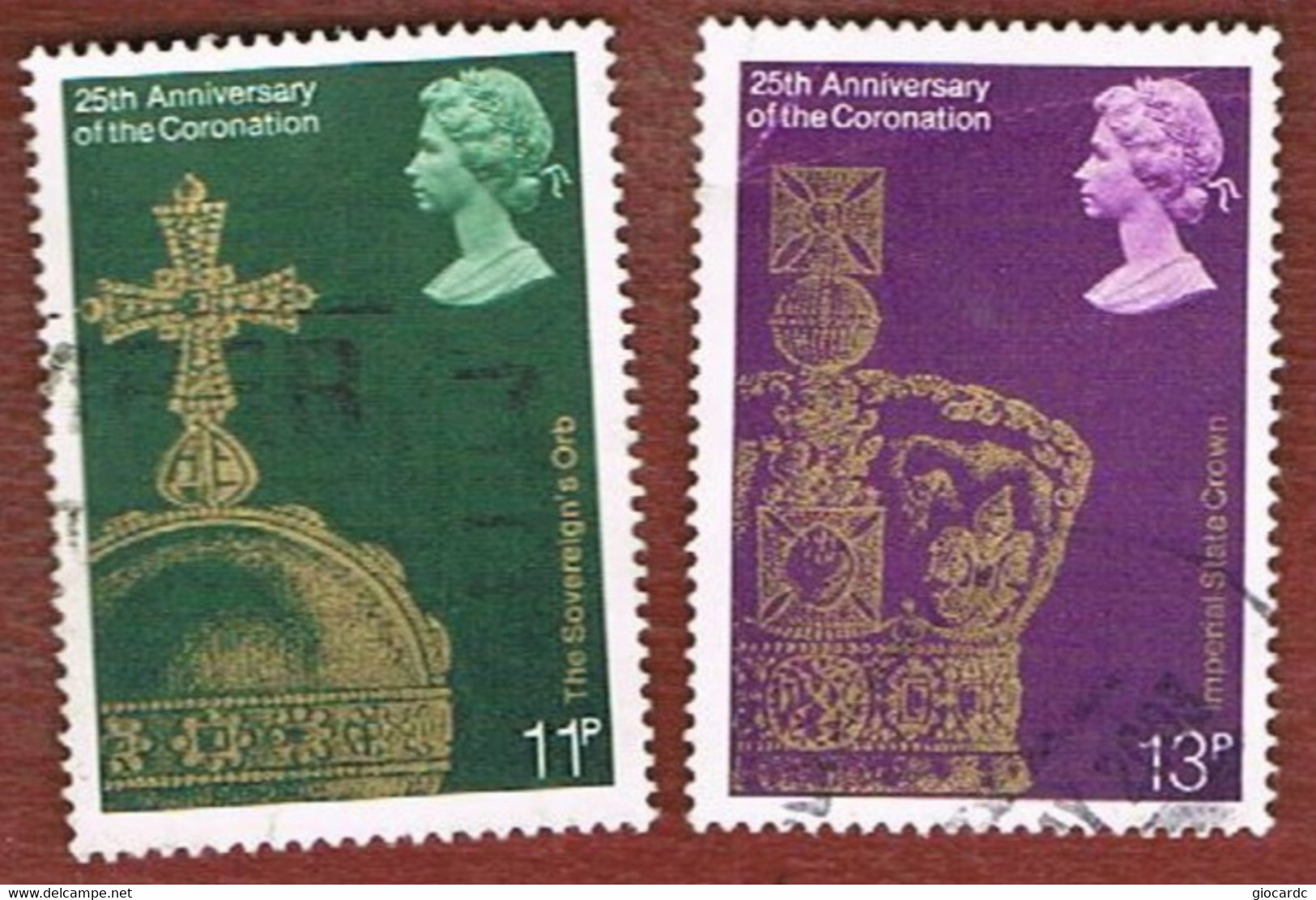 GRAN BRETAGNA (UNITED KINGDOM) -  SG 1061.1062  -  1978 25^ ANNIV.OF THE QUEEN' S CORONATION  - USED - Usados