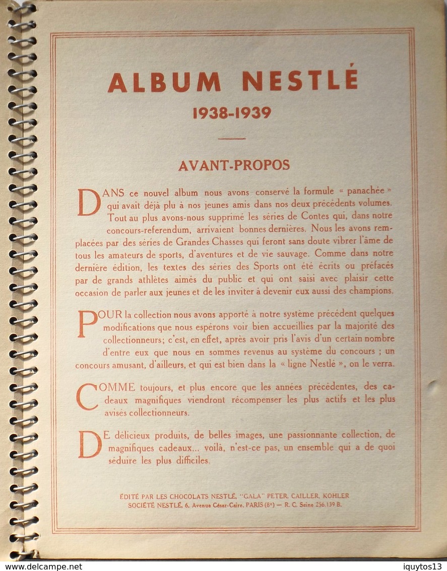 ALBUM NESTLE 1938 - 1939 Pratiquement Complet Il Manque Quelques Images - En Bon Etat D'Usage - Albums & Catalogues