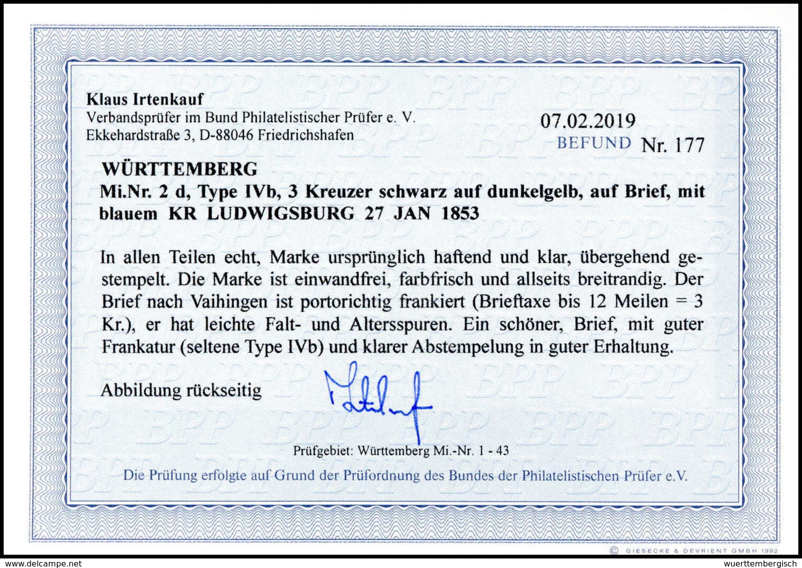 Beleg Altdeutschland Württemberg - Andere & Zonder Classificatie