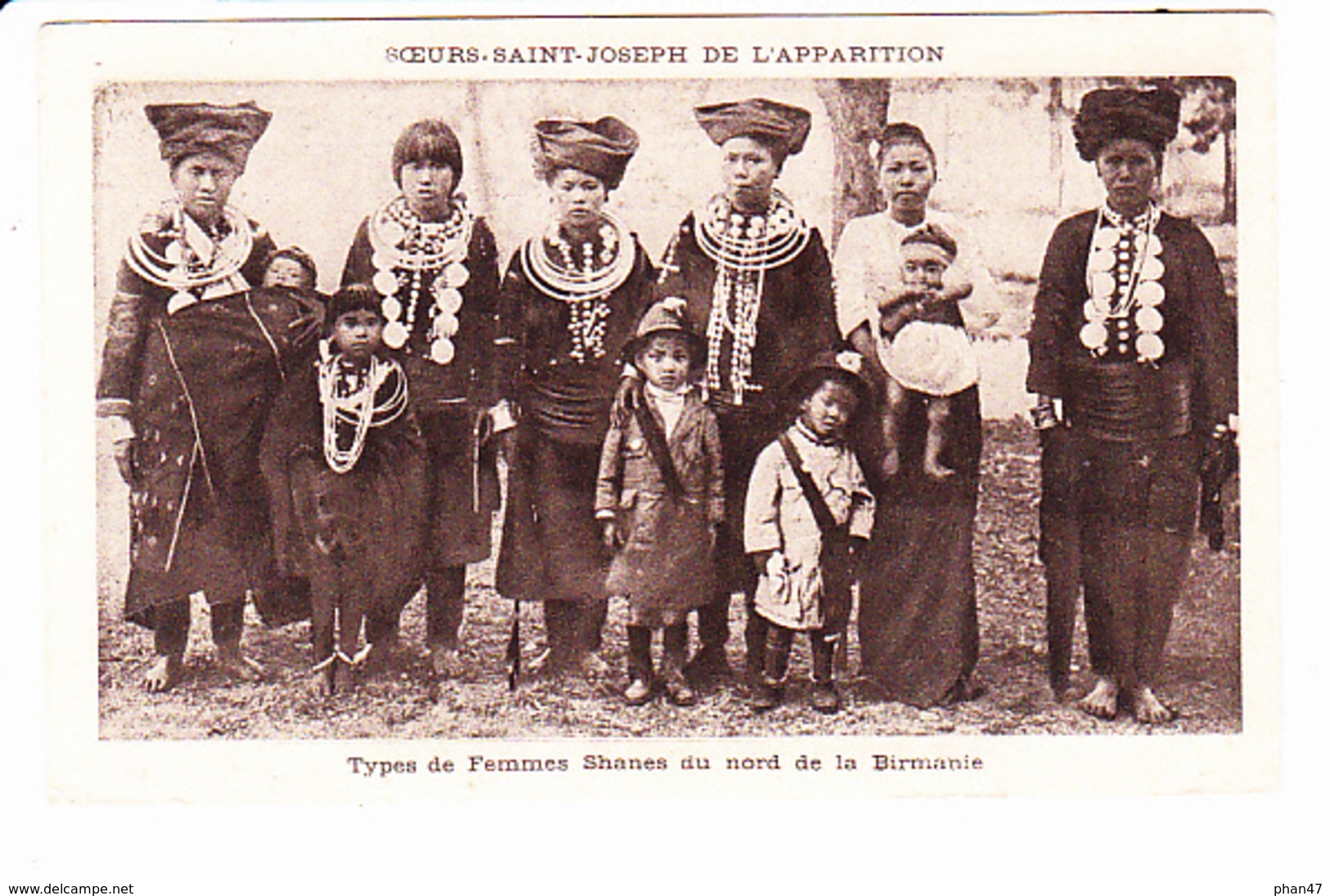BIRMANIE (Asie) Mission Des SOEURS SAINT JOSEPH DE L'APPARITION, Types De Femmes Shanes, Enfants, Hélio Aulard 1910 Env. - Myanmar (Burma)