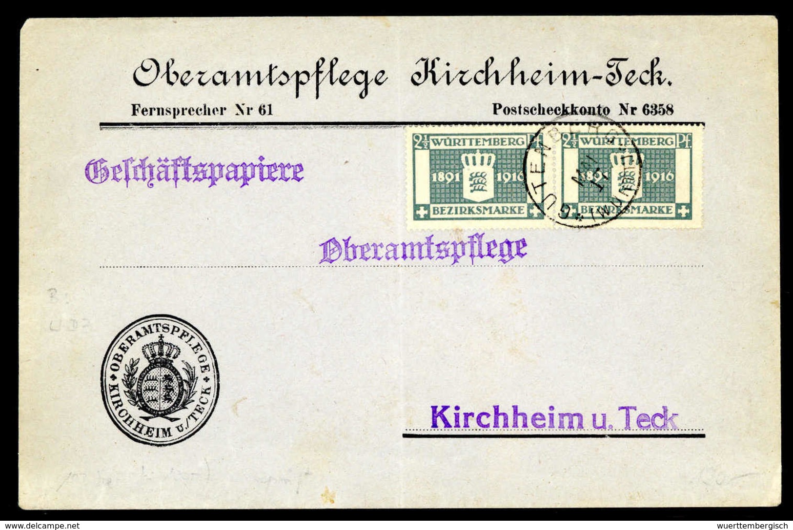 Beleg Altdeutschland Württemberg - Andere & Zonder Classificatie