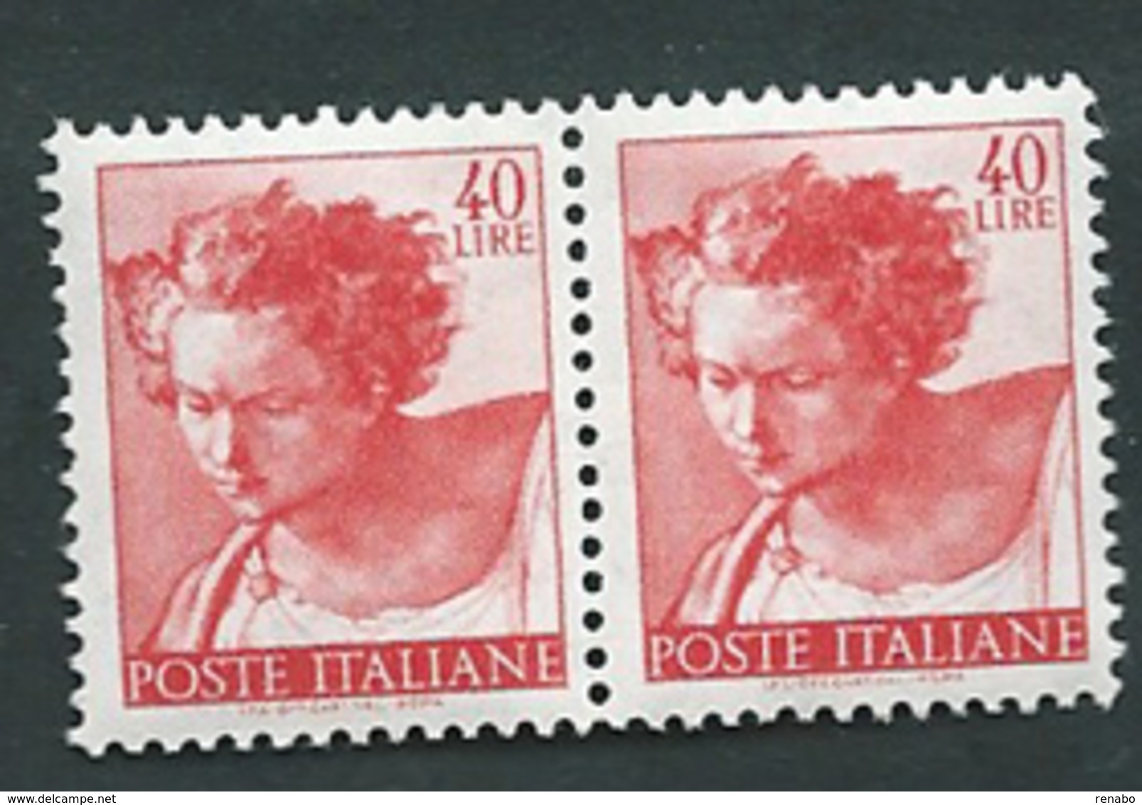 Italia 1961; Michelangiolesca: Lire 40 In Coppia. Profeta Daniele. - 1961-70:  Nuovi