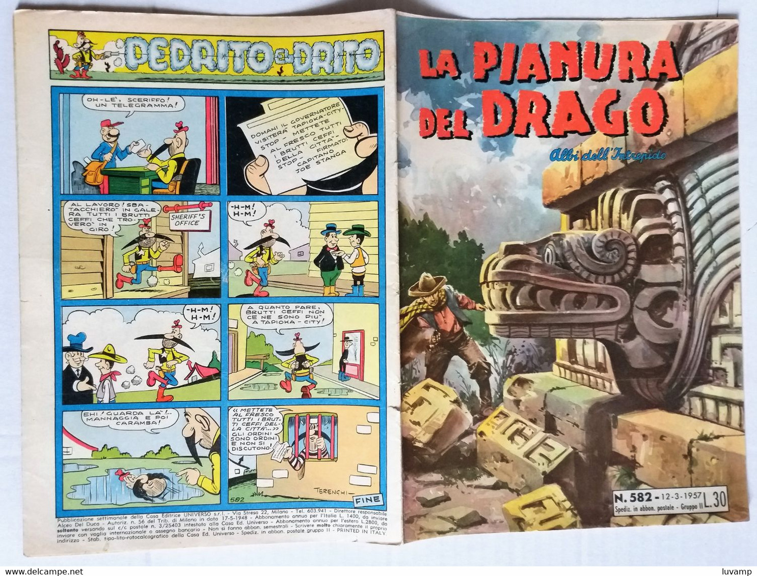 ALBI INTREPIDO N. 582 DEL  12 MARZO 1957 (CART 56A) - Premières éditions