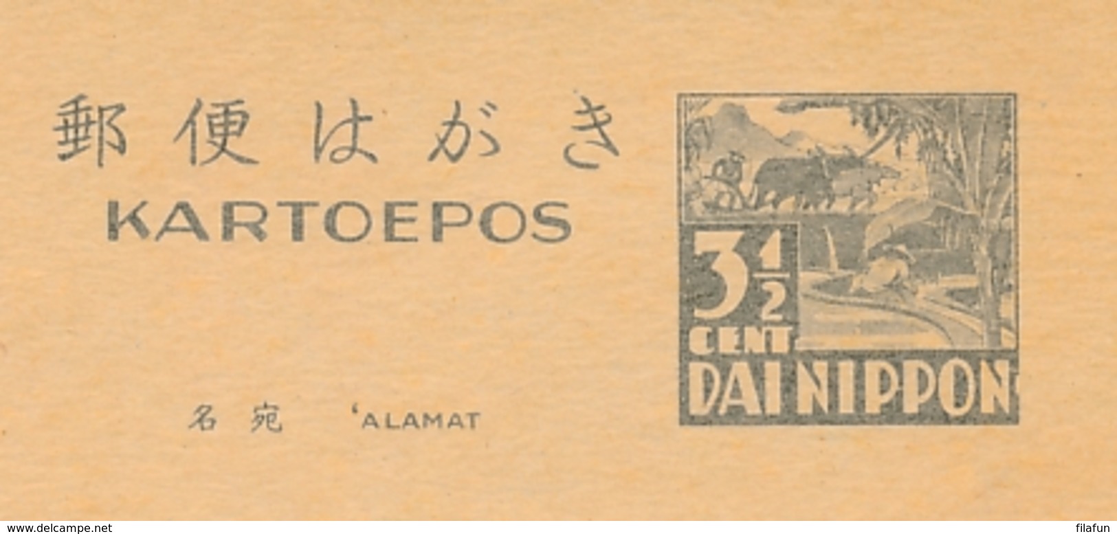 Nederlands Indië / Japanese Occupation - 1943 - 3,5 Cent Dai Nippon, Briefkaart G6 - Ongebruikt - Nederlands-Indië