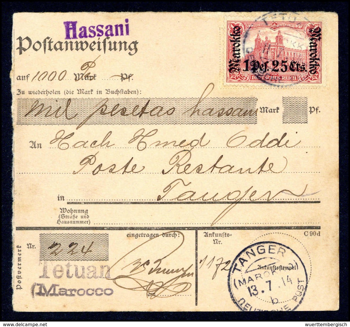 Beleg Deutsche Auslandspost Marokko - Other & Unclassified