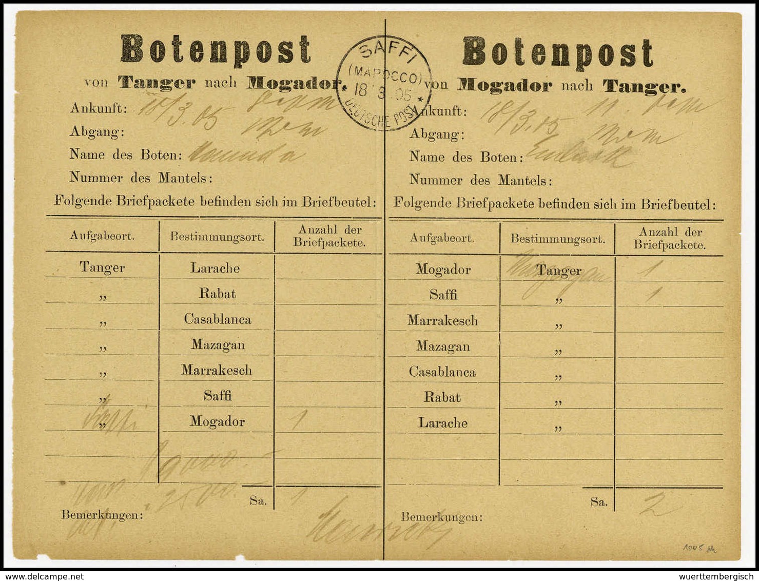 Beleg Deutsche Auslandspost Marokko - Autres & Non Classés