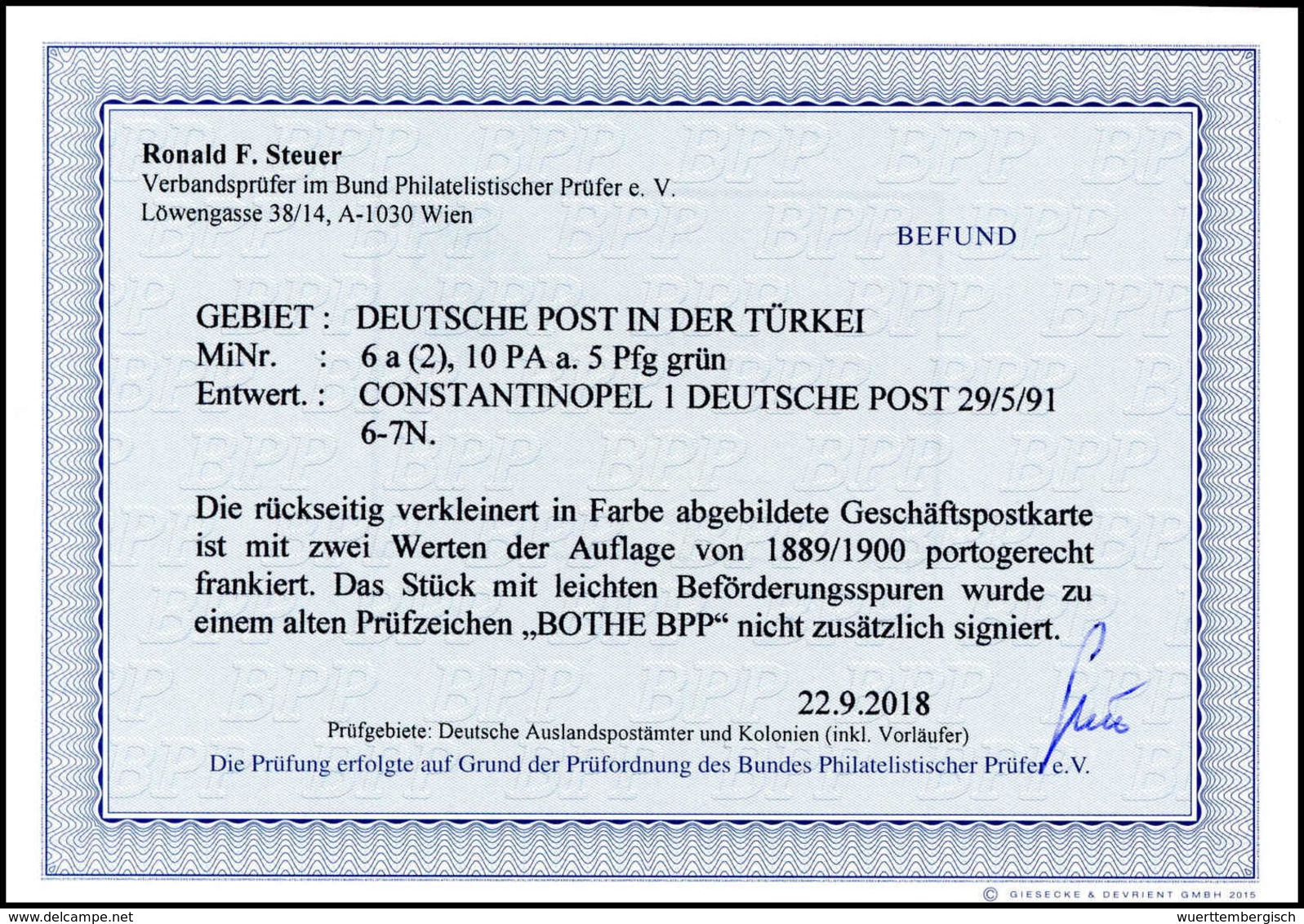 Beleg Deutsche Auslandspost Türkei - Autres & Non Classés