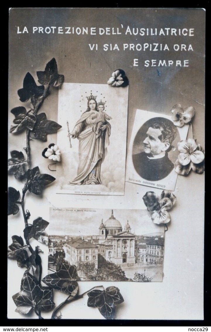 TORINO - 1917 - CHIESA DI MARIA AUSILIATRICE CON IMMAGINE DELLA MADONNA E SAN GIOVANNI BOSCO. LUCIDA - Vergine Maria E Madonne