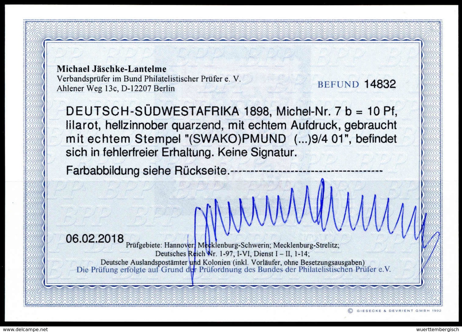 Gest. Deutsche Kolonien Südwestafrika - Andere & Zonder Classificatie