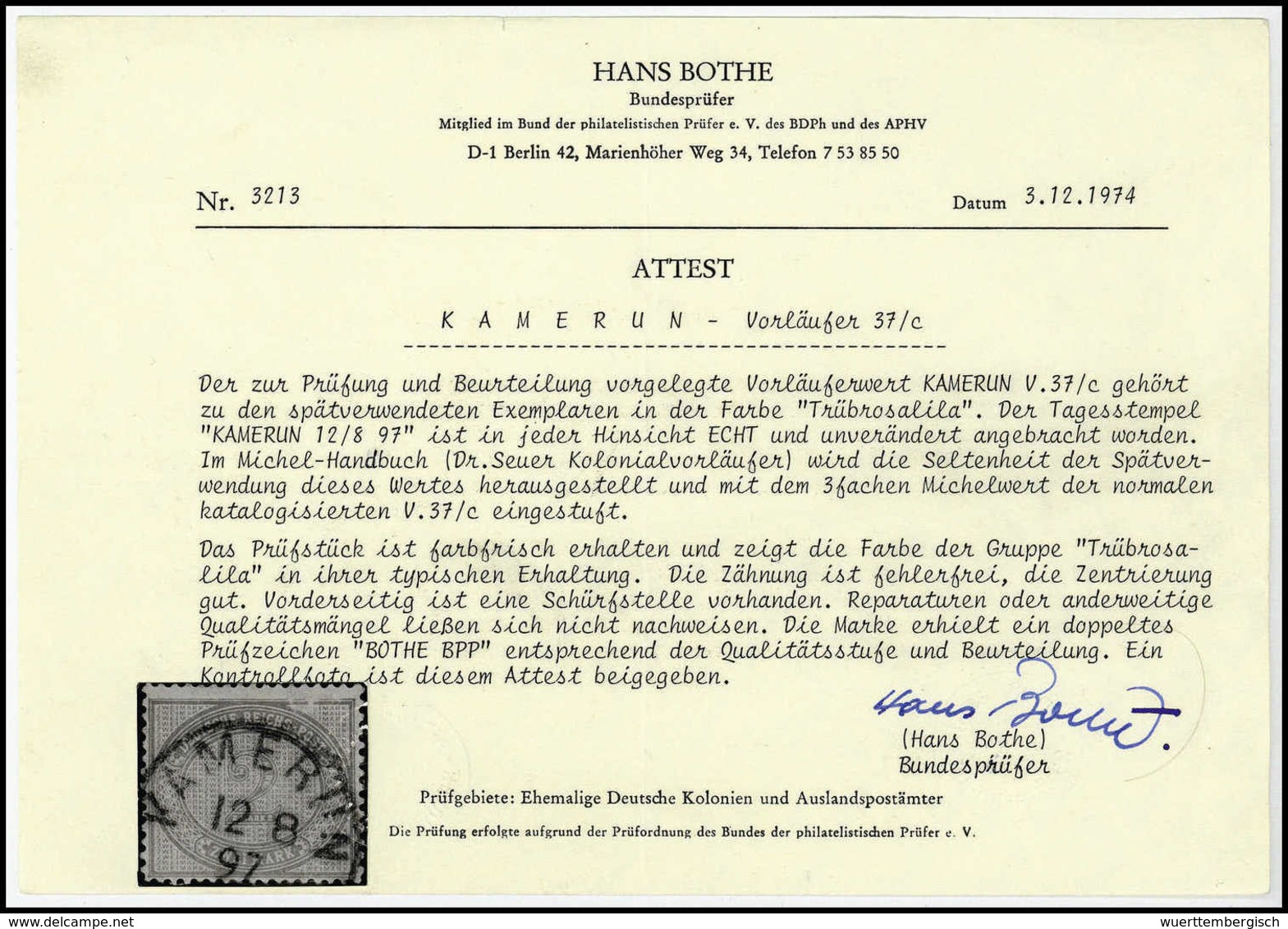 Gest. Deutsche Kolonien Kamerun, Vorläufer - Sonstige & Ohne Zuordnung