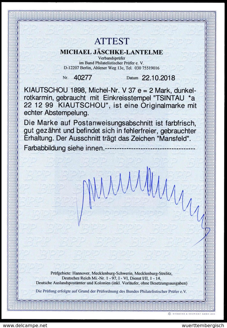 Briefst. Deutsche Kolonien Kiautschou, Vorläufer - Andere & Zonder Classificatie