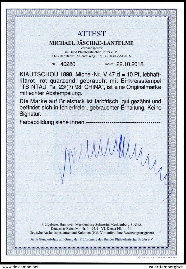Briefst. Deutsche Kolonien Kiautschou, Vorläufer - Sonstige & Ohne Zuordnung