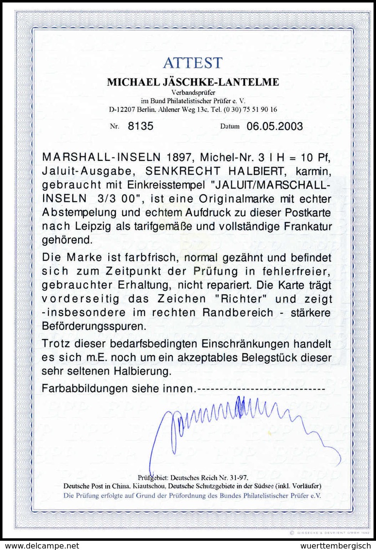 Beleg Deutsche Kolonien Marshall Inseln - Autres & Non Classés