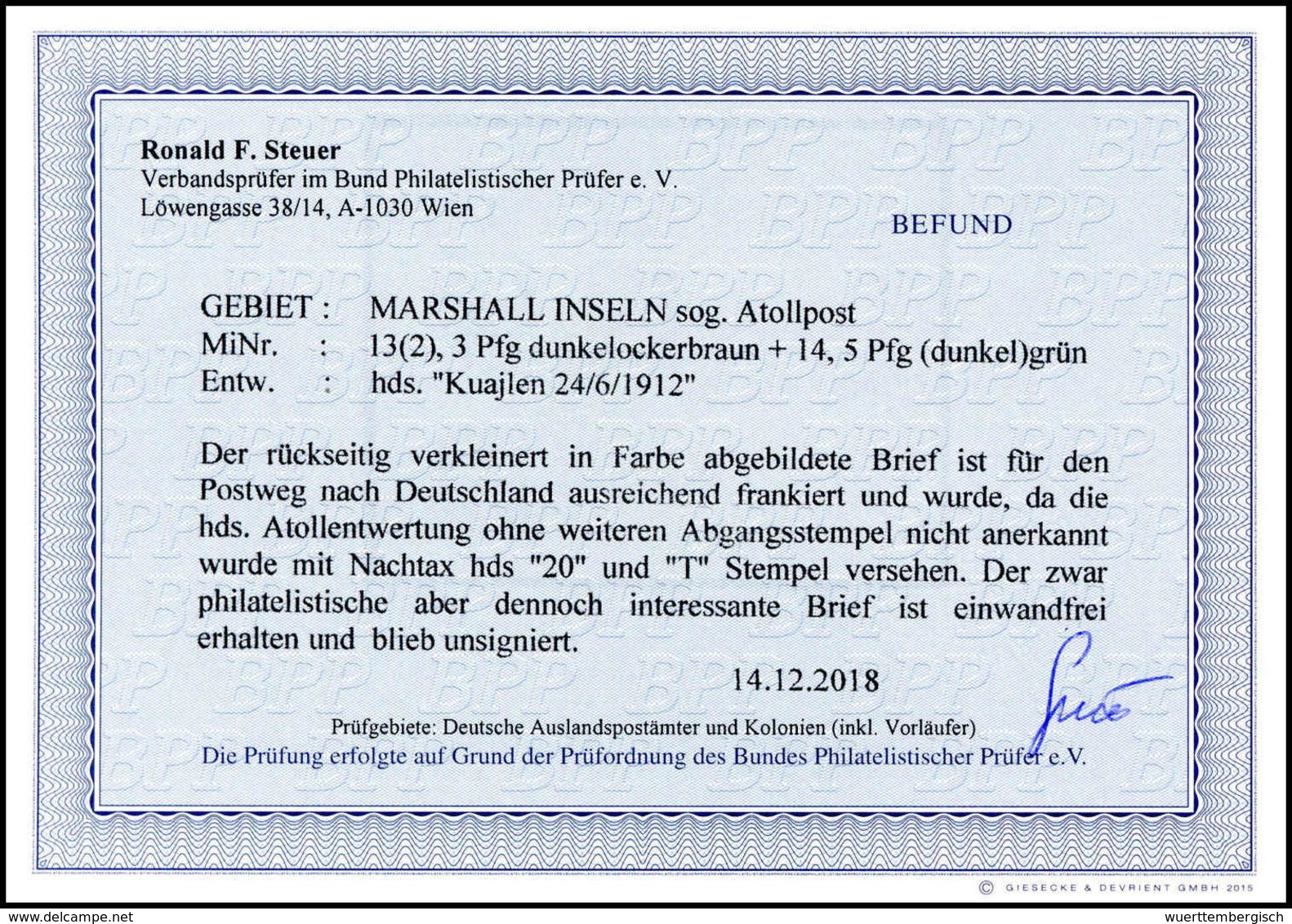 Beleg Deutsche Kolonien Marshall Inseln - Andere & Zonder Classificatie