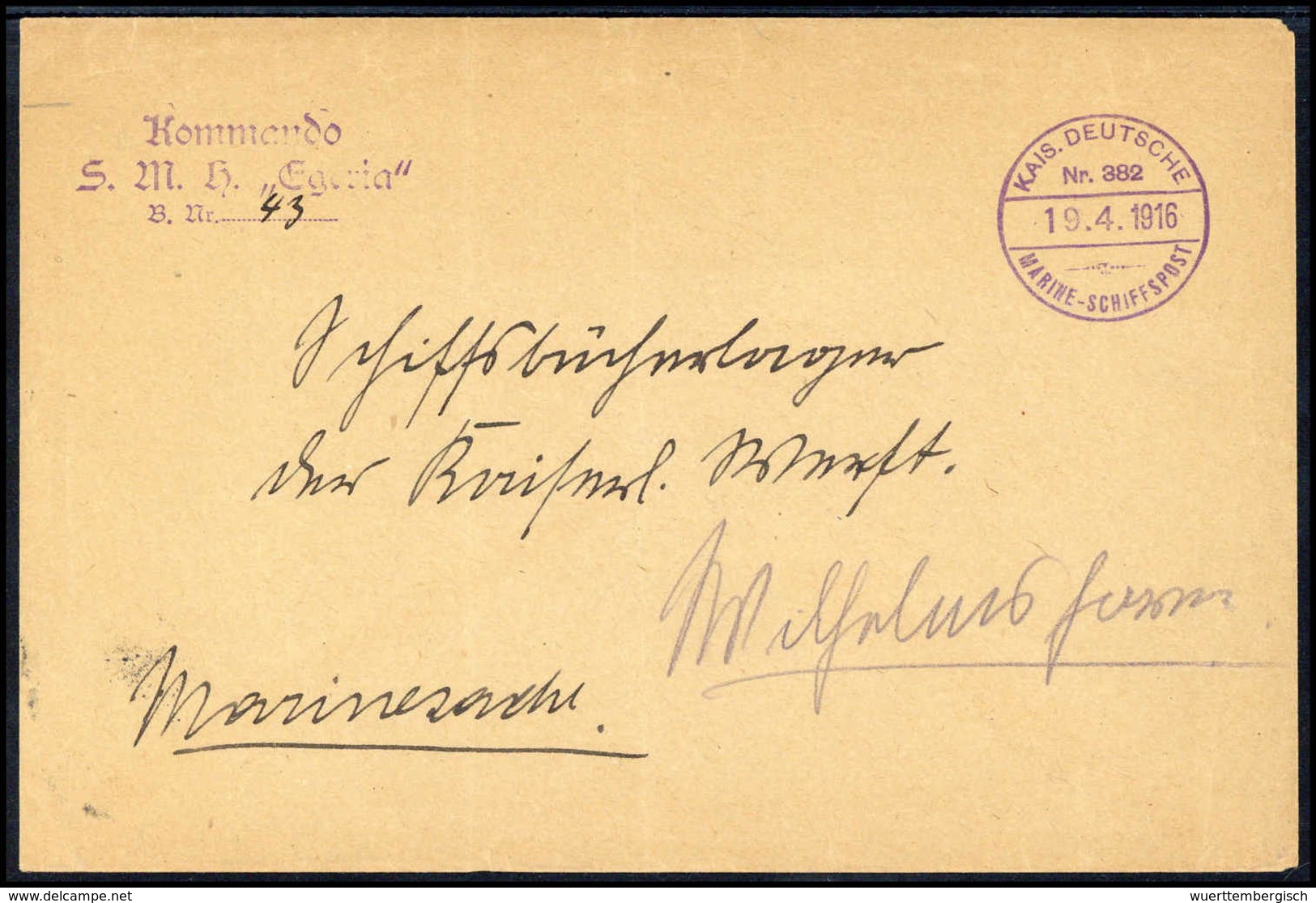 Beleg Deutsche Marine Schiffspost 1895-1939 - Sonstige & Ohne Zuordnung