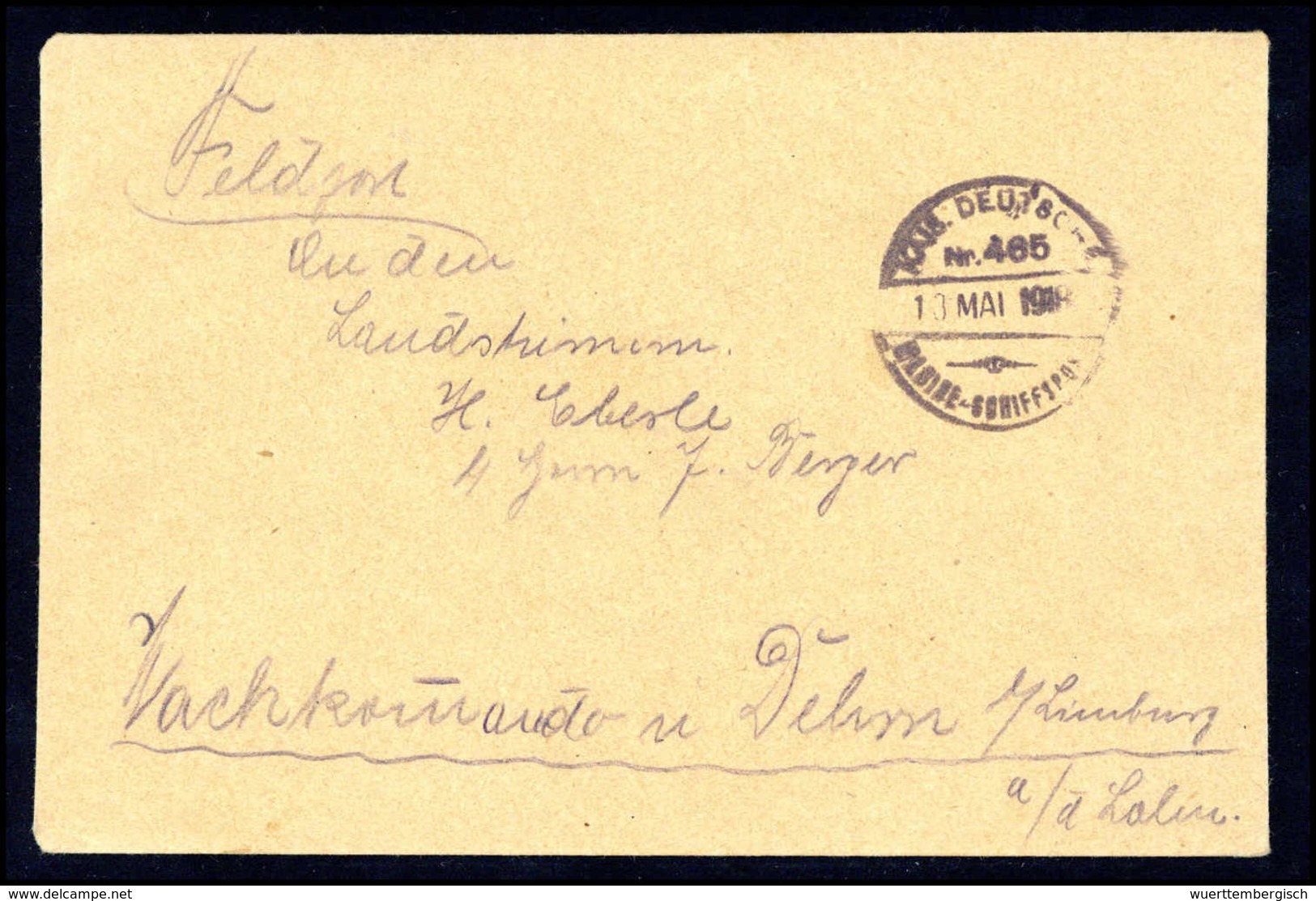 Beleg Deutsche Marine Schiffspost 1895-1939 - Sonstige & Ohne Zuordnung