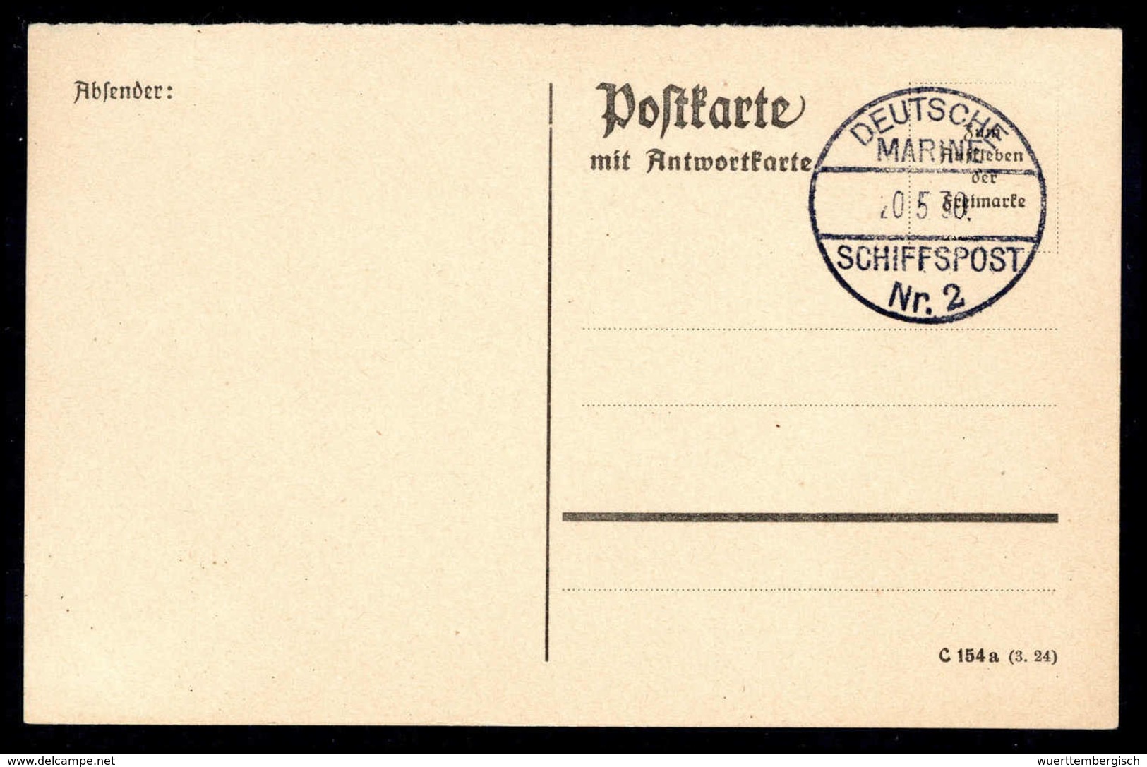 Beleg Deutsche Marine Schiffspost 1895-1939 - Sonstige & Ohne Zuordnung