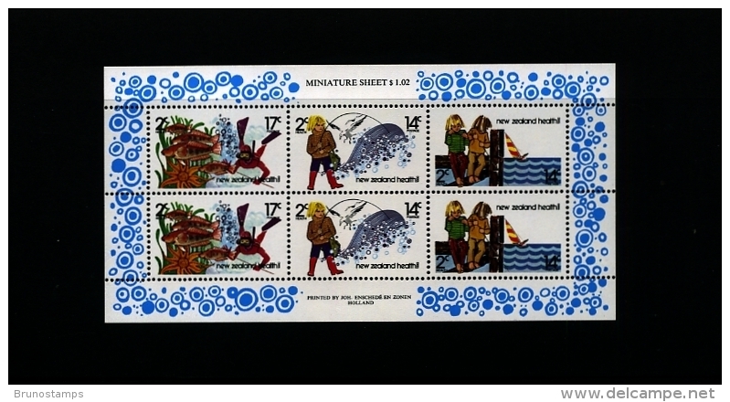 NEW ZEALAND - 1980  HEALTH  FISHING  MS   MINT NH - Blocks & Sheetlets