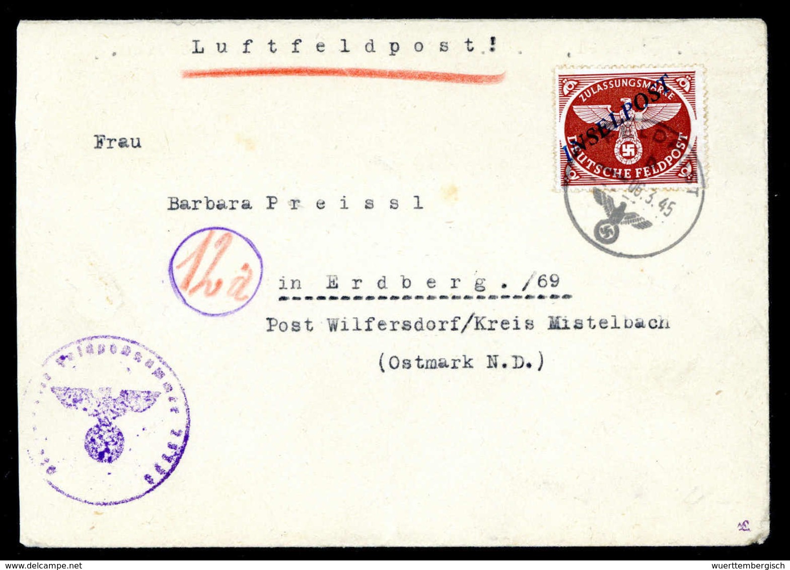 Beleg Deutsche Besetzung II. WK, Feldpostmarken - Sonstige & Ohne Zuordnung