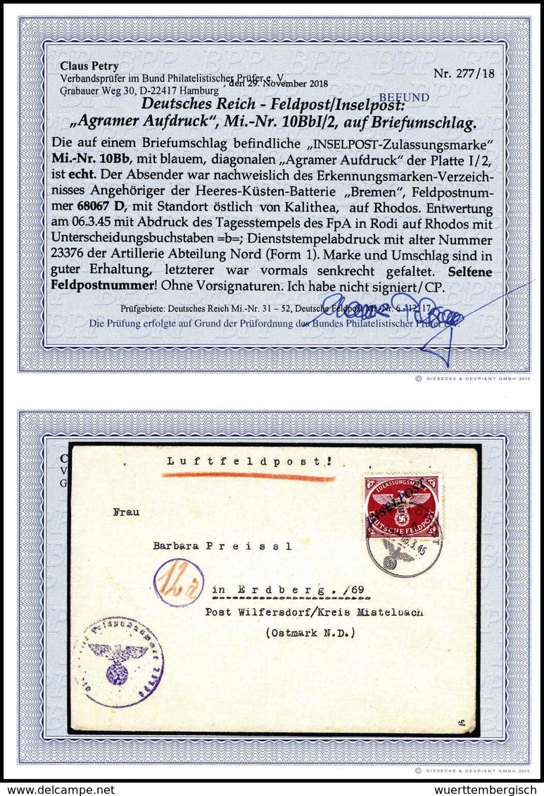 Beleg Deutsche Besetzung II. WK, Feldpostmarken - Sonstige & Ohne Zuordnung