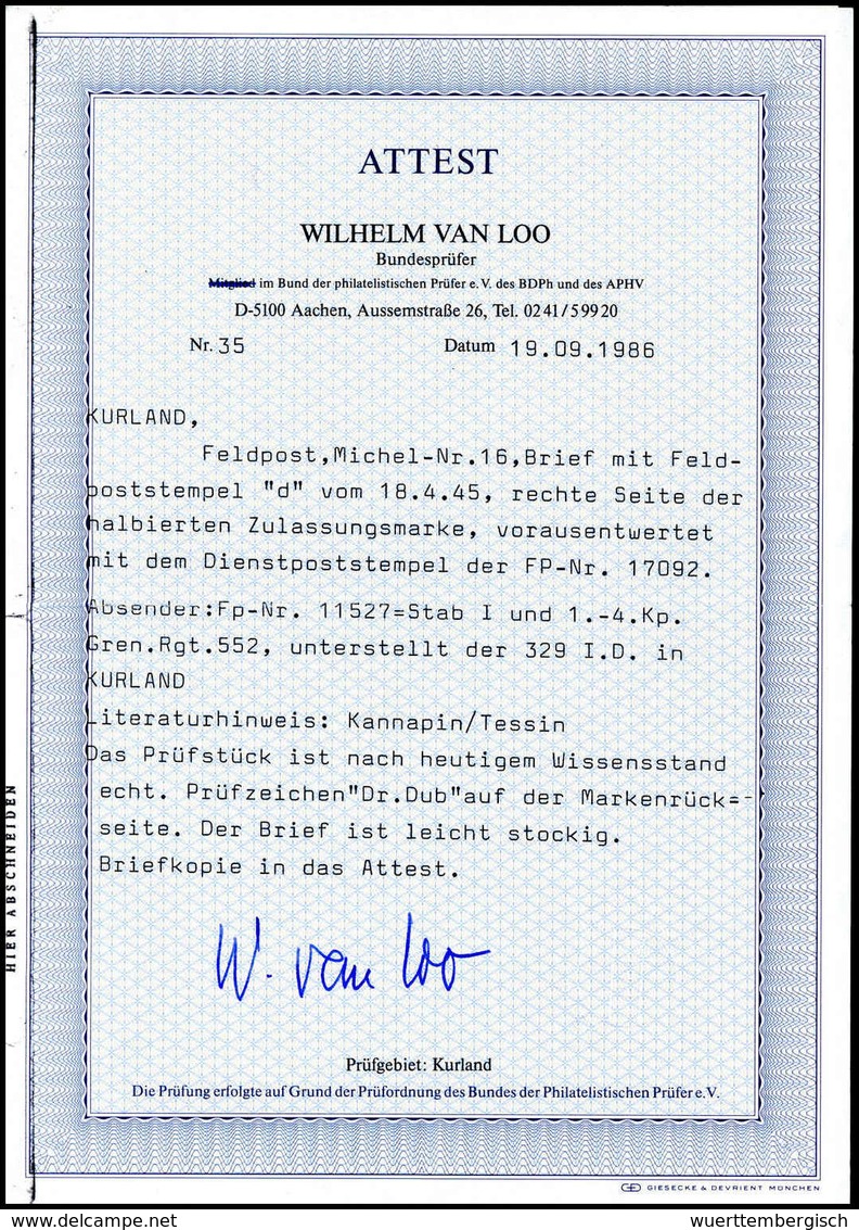 Beleg Deutsche Besetzung II. WK, Feldpostmarken - Other & Unclassified