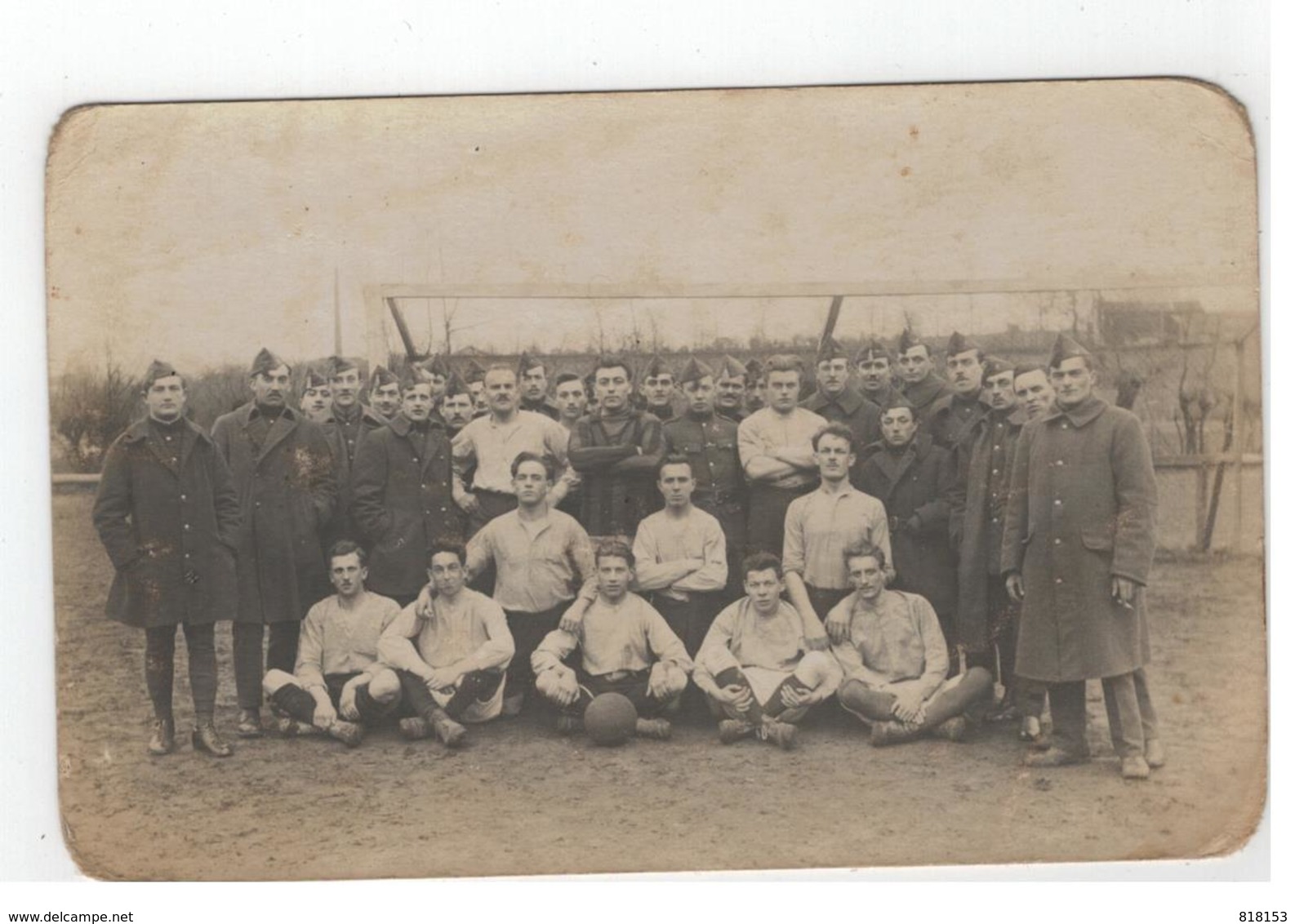 Belgisch Rijn Bezettings Leger 1921  Voetbalploeg Met Burm Kamiel Temse Fotokaart - Autres & Non Classés