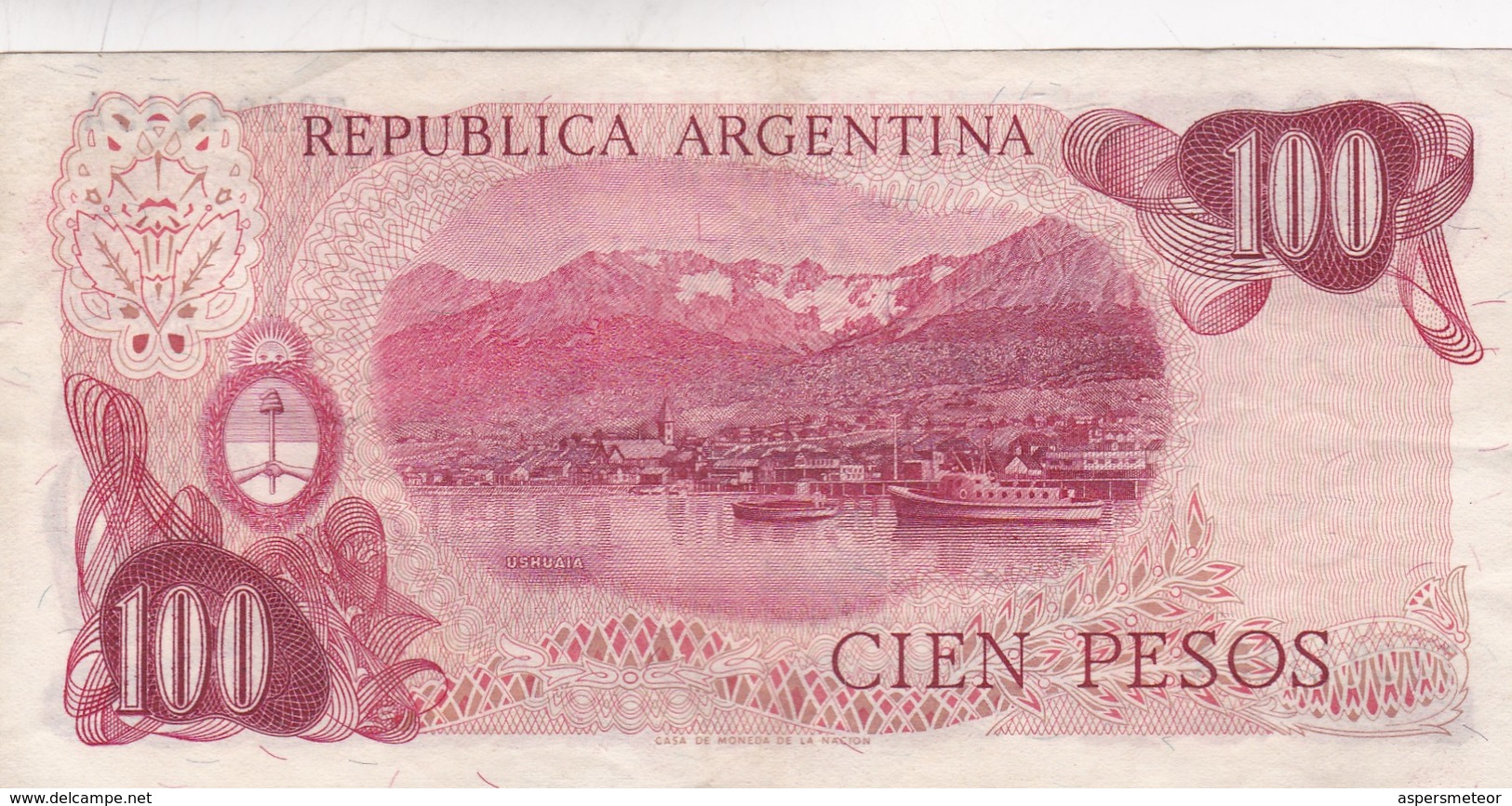 BANCO CENTRAL DE LA REPUBLICA ARGENTINA CIEN PESOS GRAL SAN MARTIN USHUAIA - BLEUP - Argentine