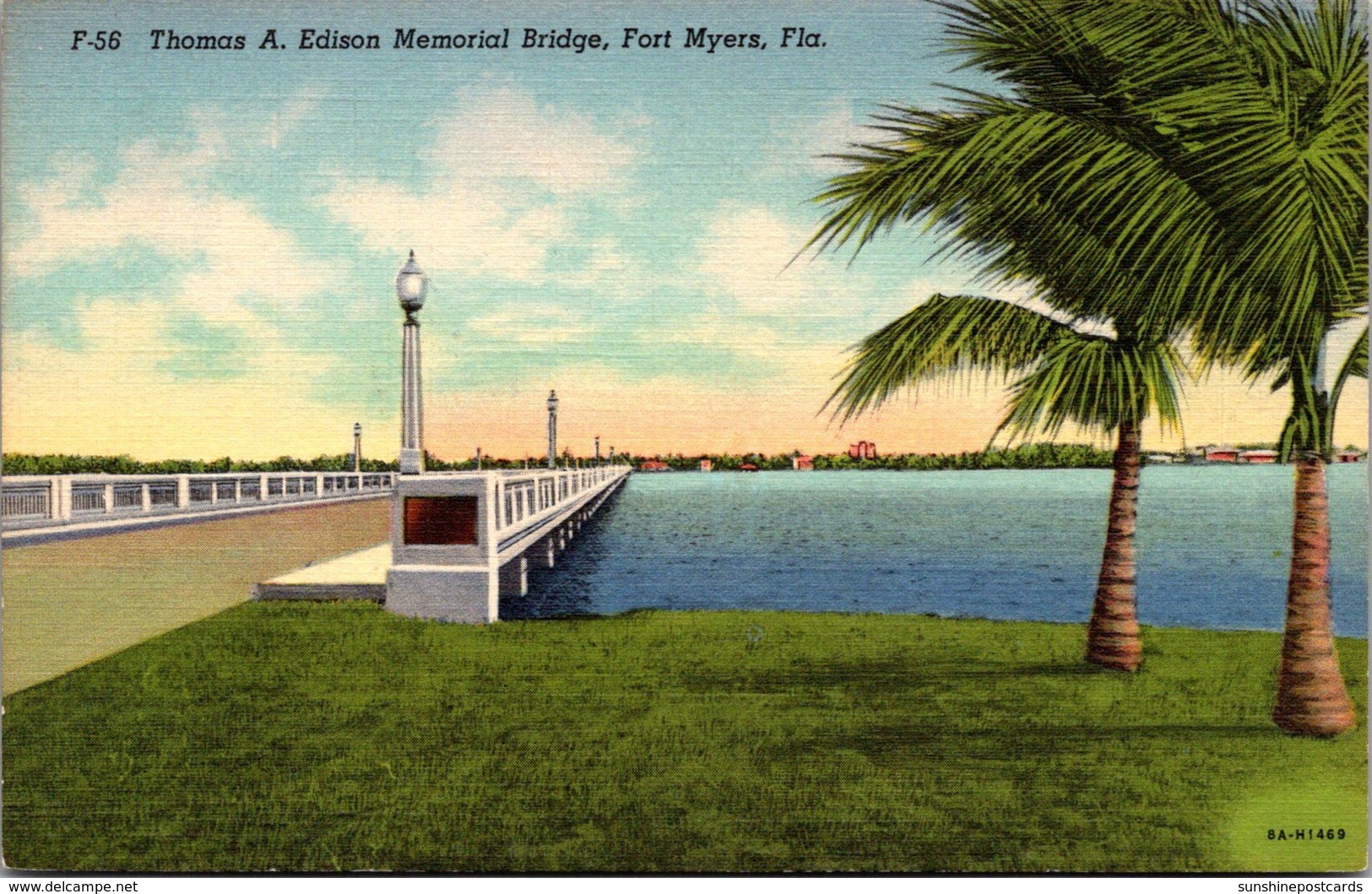 Florida Fort Myers Thomas A Edison Memorial Bridge Curteich - Fort Myers